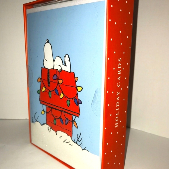 Snoopy "Sleeping on his Dog House" Holiday Boxed Cards NWT - Picture 4 of 7